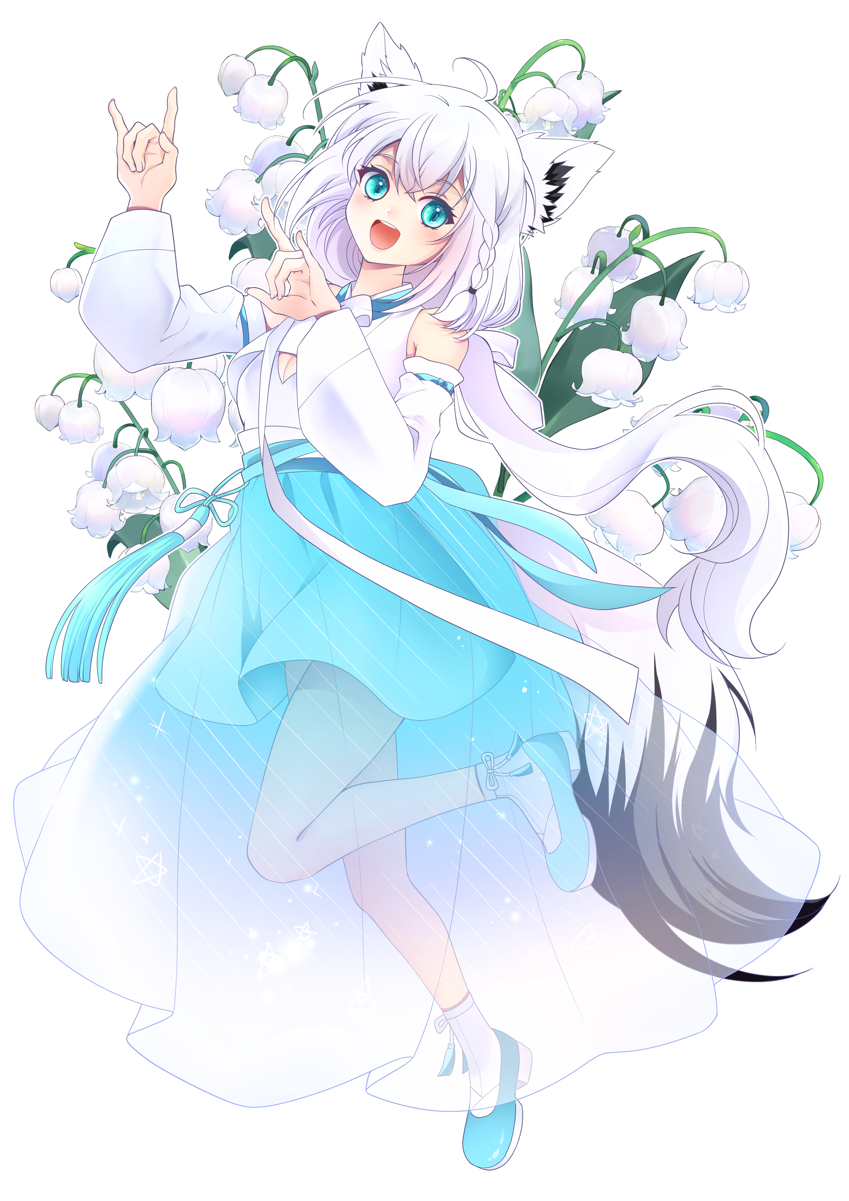 시라카미 후부키 한복 Ver.  BIG 아크릴 스탠드(특전 엽서 증정)