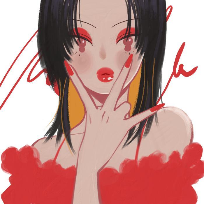 사각 엽서 - 레드