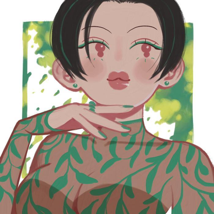 사각 엽서 - 그린