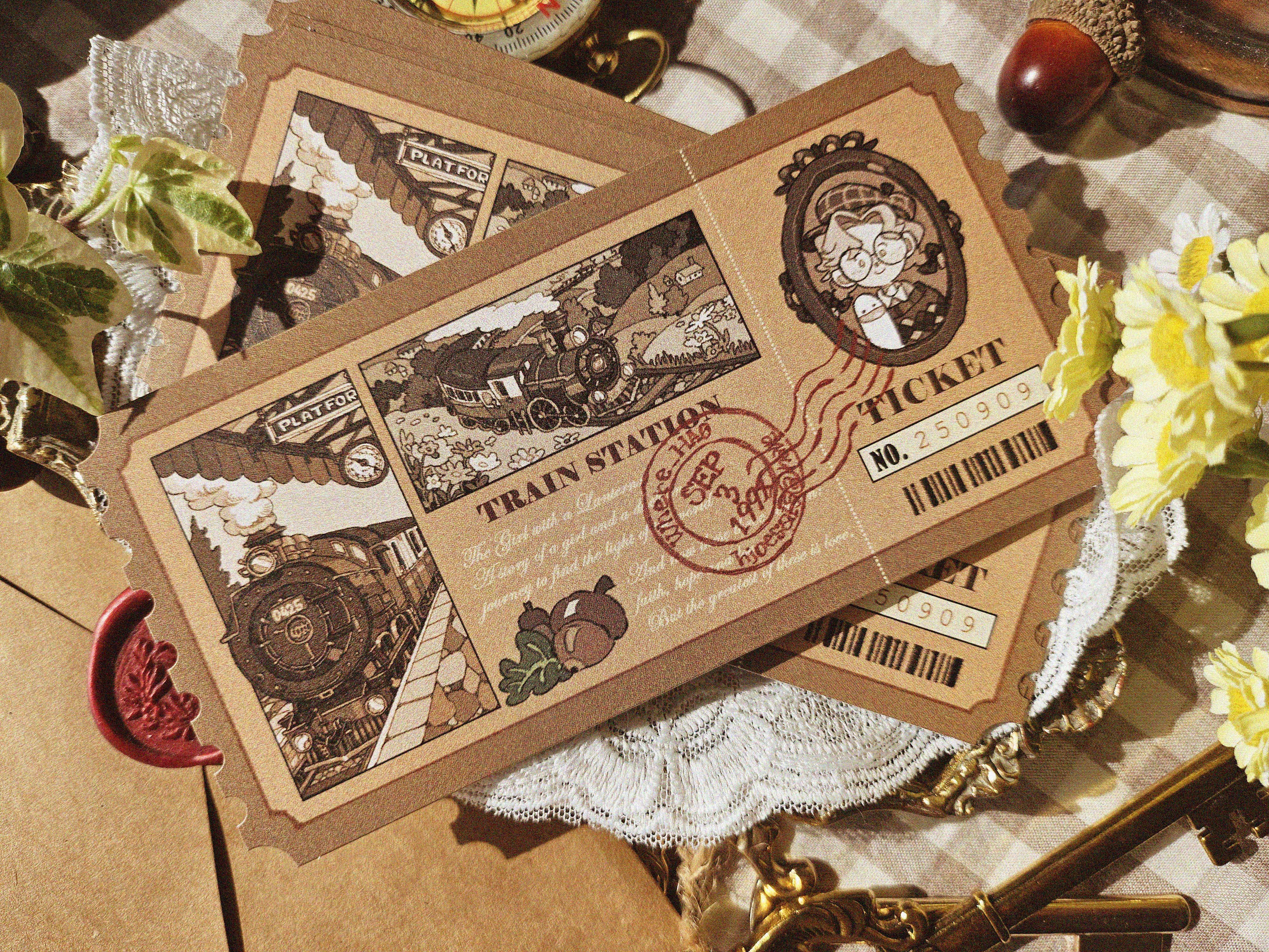 빈티지 기차 티켓